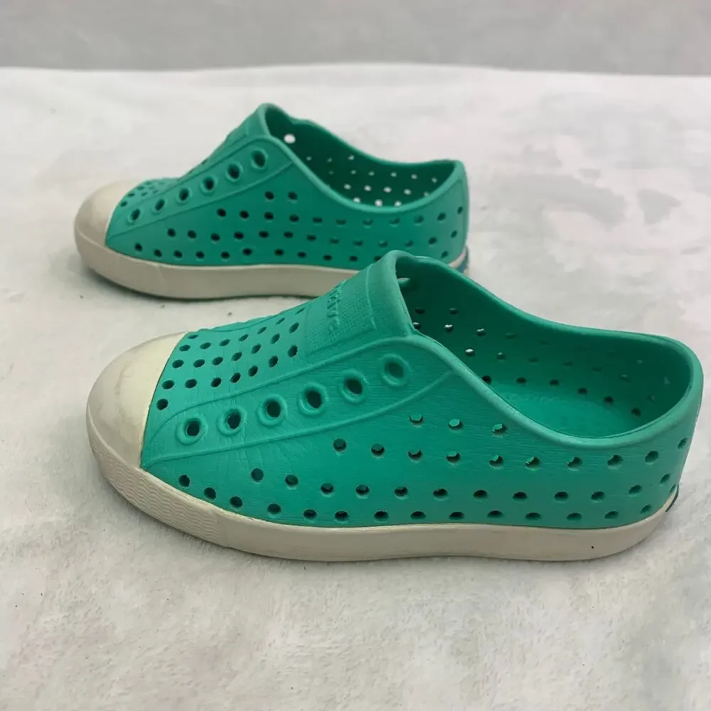 Native Jefferson Childrens 7 Turquoise Water Shoes Sneakers Rubber Beach Outdoor